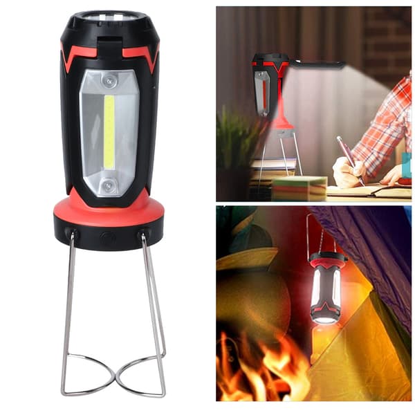 LED Camping Lantern COB Multifunksjonell Bærbar Lommelykt Rød