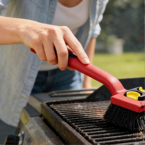【02】Grillrengjøringsbørste med utskiftbare puter Grillbørste Børstefri BBQ Erstatningshode Smussfjerner