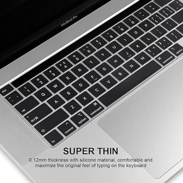 Tastaturcover kompatibelt til 2022-2020 Ny M2/M1 MacBook Pro 13 tommer Touch Bar A2338 A2289 A2251 med Touch Bar & Touch ID, AZERTY EU-layout, Clear T