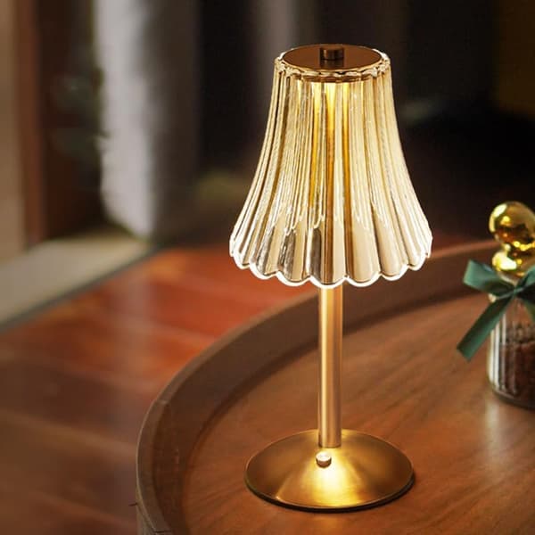 [02]Dimmable Bedside Lamp with Touch Control, 3 Colors, USB Rechargeable Desk Lamp