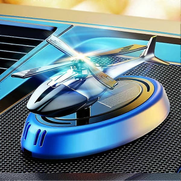 【02】Bil Doft Helikopter Bil Luftfräschare prydnader Dekor Solroterande Arom Diffuser för Kontor Blue