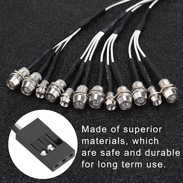 12 kpl 5 mm/3 mm etu- ja takavalot LED-valot RC-mallin drift-auton lisävaruste