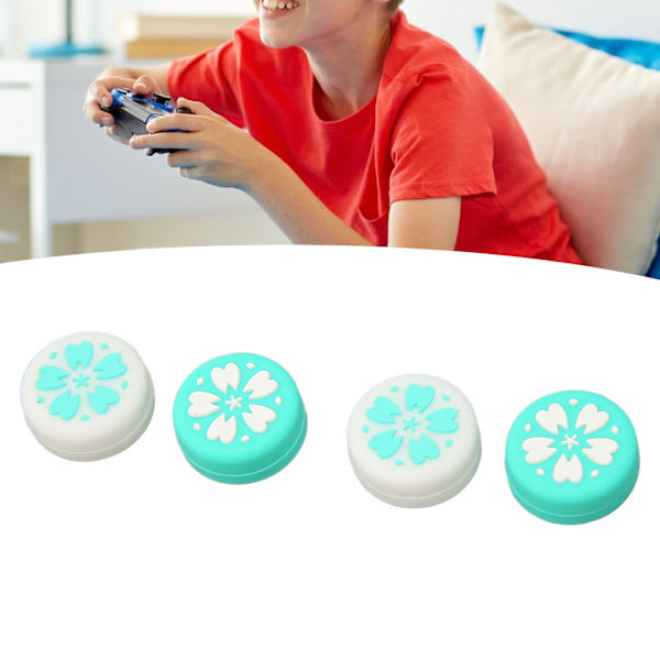 4 st Thumb Grip Caps för Switch Mjuk Silikon Halkfri Ersättning Joystick Caps Thumb Stick Caps för Switch Lite Blå
