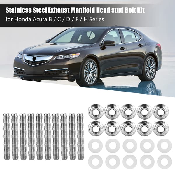 Rustfrit stål sort udstødningsmanifold Header Stud Bolt Kit til Honda Acura
