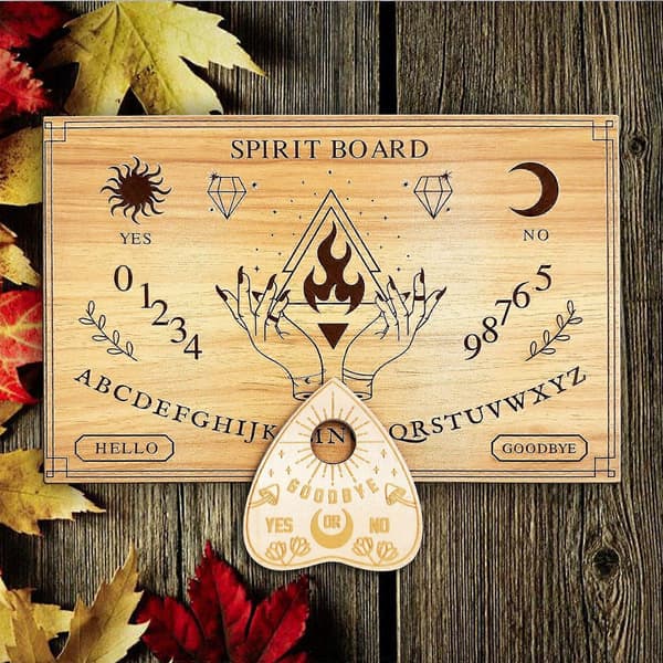 Mystically Spirits Talking Board med Planchette Træ Spirits Board Metafysisk Meddelelsesboard til 2 / Flere Spillere sun face