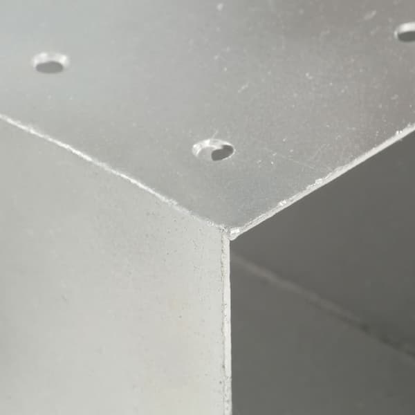【bt02】vidaXL Post Brackets 4 pcs Y-shape Galvanized Metal 101x101 mm Silver Silver