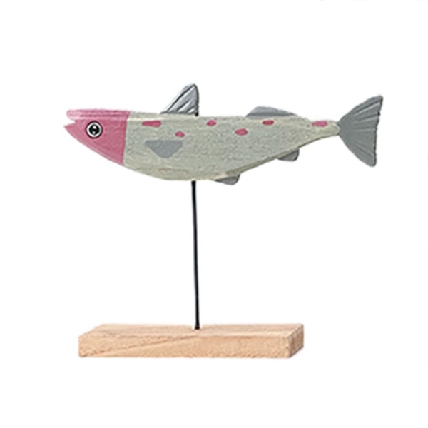 1 stykke retro fiskepynt i tre til hjemmet stue skrivebord, heltre ornamenter fiskedekorasjon 05 18*16*4,5 cm