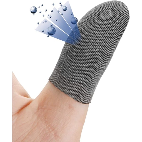 Hopeakuitu, 0,01" (0,5 mm) Ultra-ohut, PUBG Mobile Finger Sleeve -hikoilua estävä hengittävä korkea-arvoisille pelaajille Mobile Game Streamer iPhone/iPad/Andr