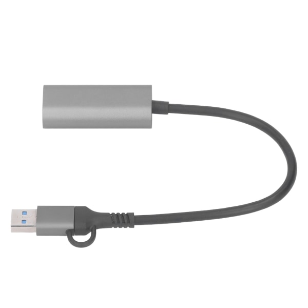 USB -Ethernet-sovitin Type C RJ45 1000Mbps alumiiniseos Plug and Play USB 3.0 -keskitin kannettavalle pöytätietokoneelle RJ45 1000Mbps