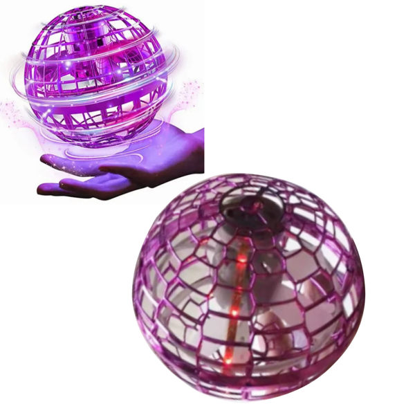 UFO lysende induktion flyvende bold Intelligent Cyclotron Levitation Bold Børnelegetøj med 200mAh batteri Lilla Pink