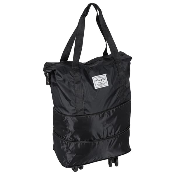 Kuffert med hjul / Håndbagage Taske - Justerbar størrelse - Sort