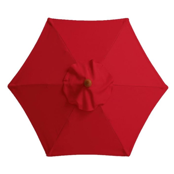 2,7 m 6-ribs utendørs parasoll, parasoll, gårdsplassparasoll med møbler, midtsøyleparaply (rød)