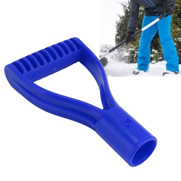 Spadehåndtak i plast, 32 mm indre diameter, D-grep, erstatning for snøskuffe, graving, rive, blå