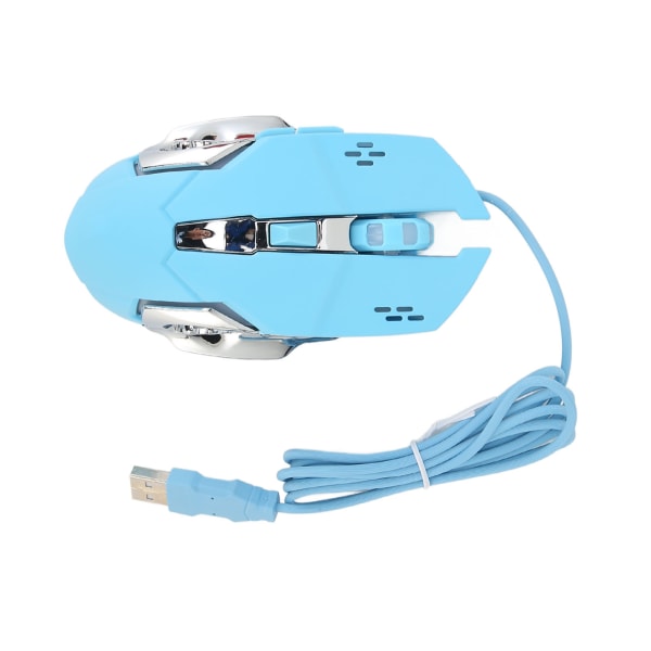 Langallinen pelihiiri USB optinen tietokoneen hiiri RGB-taustavalolla 4 säädettävällä DPI:llä Jopa 3600 kannettavan tietokoneen hiljainen hiiri Windows 7 8 10 XP Blue- W
