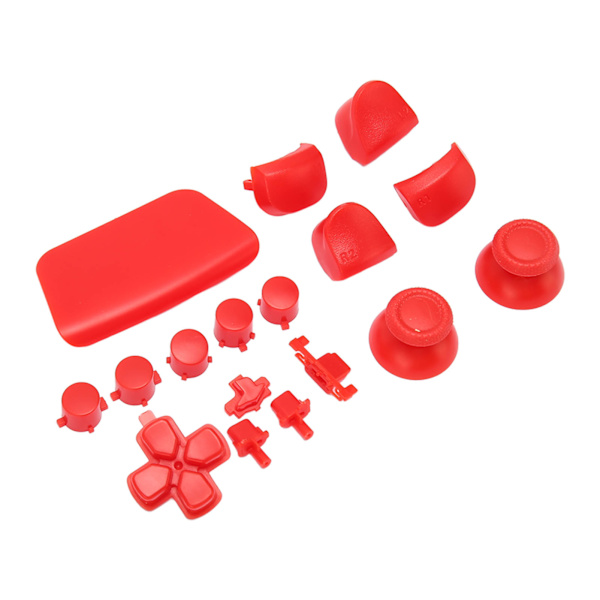 16 stk. Spillkontroll-erstatningsknapper for PS5-kontroller - Erstatningsknapper for tommelfinger, avtrekkerknapper for PS5-kontroller - Rød