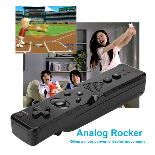 Analog Rocker Motion Game Console Intenser Game Experience Remote för Wii - Black-W