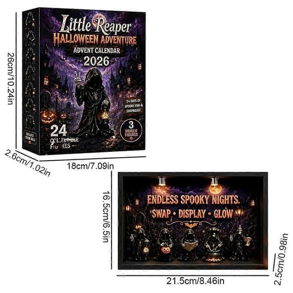 Halloween Julekalender Lysboks Spooky Glow Countdown Display Gotisk Gave