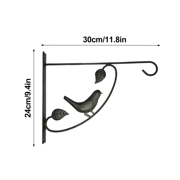 (Liten fågel) Justerbar Teleskopisk Blomkruka Krokhållare Utomhus Balkong Fågelmatare Väggkrok (30*24cm) Material: Järnkonst