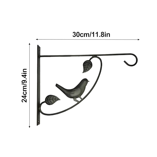 (Liten Fugl) Justerbar Teleskopisk Blomsterkurv Hengerbrakett Utendørs Balkong Fuglemater Veggkrok (30*24cm) Materiale: Jernkunst