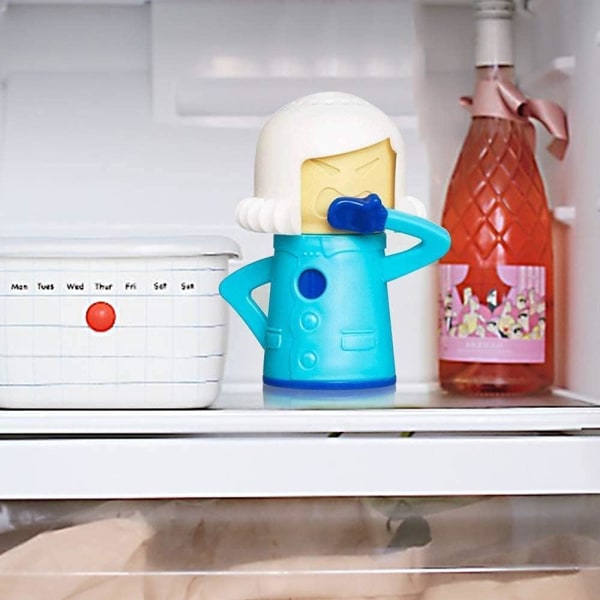 Angry Mama Microwave Cleaner Køleskab Deodorizer Ovn Damp Lugt Absorber Fryser Lugt Freshener Remover Køkkenrengøringsværktøj (blå)