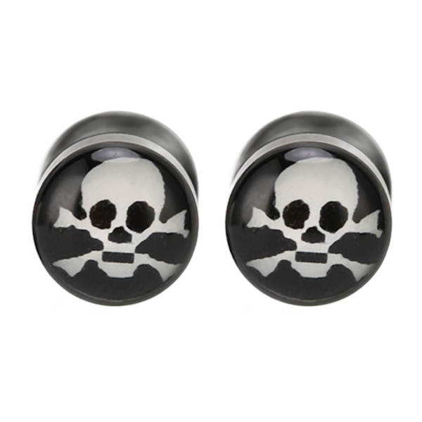 2 st Skullörhängen, Retro DIY Liten Lätt 14mm/0.6in Längd Svarta Pluggar i Legering Material för Herrars Dagliga Klädsel