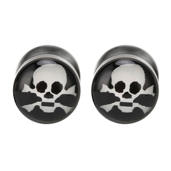 2 stk Skalleøredobber, Retro DIY Små Lette 14mm/0.6in Lengde Sorte Studder i Legering Materiale for Menn Hverdagsbruk