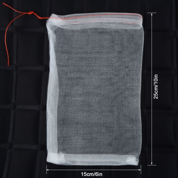 (20 stk) Nylon nettingpose frøpose stor frøbløtleggingspose frukt insektsikker gasbind 25*15