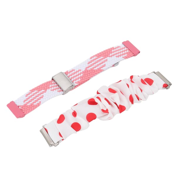 2 st Vävda Klockarmband för Fitbit Versa Justerbart Elastiskt Hårband med 4 Fjäderstift