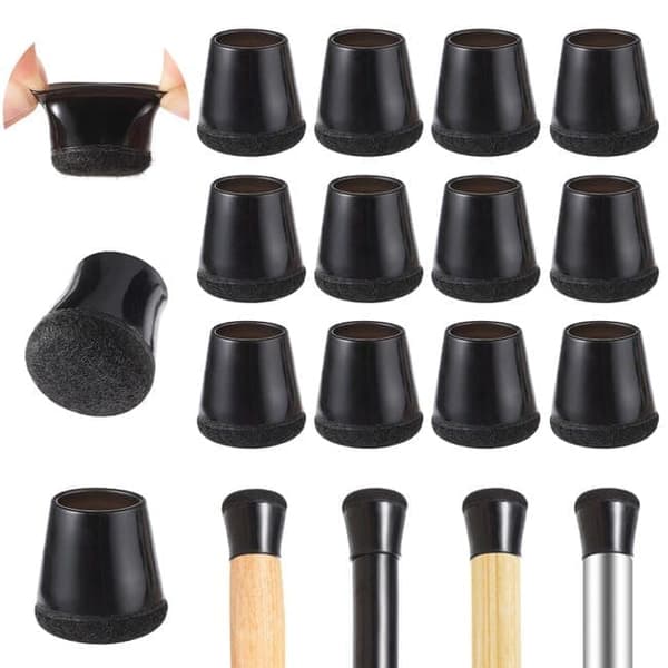 [BT02]40-pack möbeltassar med filtbaksida – Silikon stolsbensskydd 15-18mm