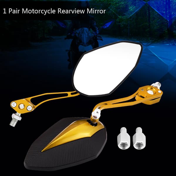 8mm 10mm Universal Motorcykel Backspeglar Gul Par