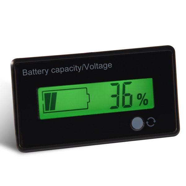 Grön bakgrundsbelyst LCD-display Batterikapacitet Spänningsmätare Testare Voltmeter Monitor