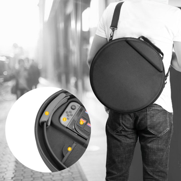ABS Musta Fitness Ring Säilytyskassi Messenger Kannettava Suoja Matkakassi Switchille