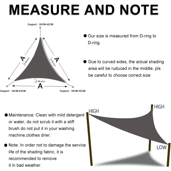 Skuggsegel 3x3x3 meter Antracit Triangulär i PES Markis för trädgårdsterrass Anti-UV Solbeständig duk