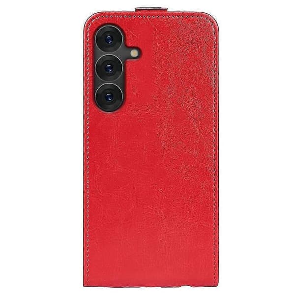 R64 Textur Vertikalt Flip Läder Telefonfodral Red