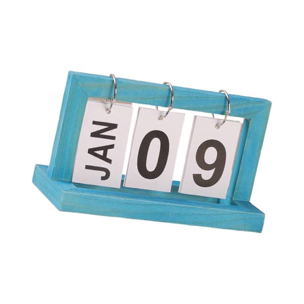 Blå kalender med bladfunktion, prydnad för hall och vardagsrum Blue