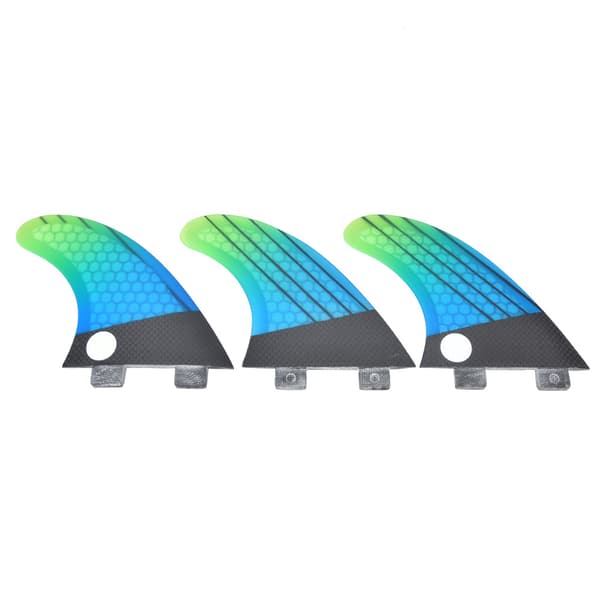 Glasfiber FCS G5 Blå Grön Gradient Surfbräda Bakfena Flexibelt Surftillbehör