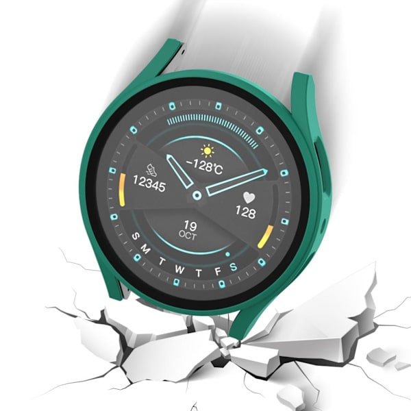 PC-ramme hærdet glas etui kompatibelt med Samsung Galaxy Watch5 40 44 45mm stødsikkert smartwatch beskyttelsesdæksler