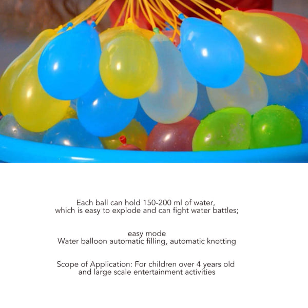 Vattenballonger Automatisk snabbfyllning självknutande multi set med vatteninsprutningsport för vattenspel 592st-W