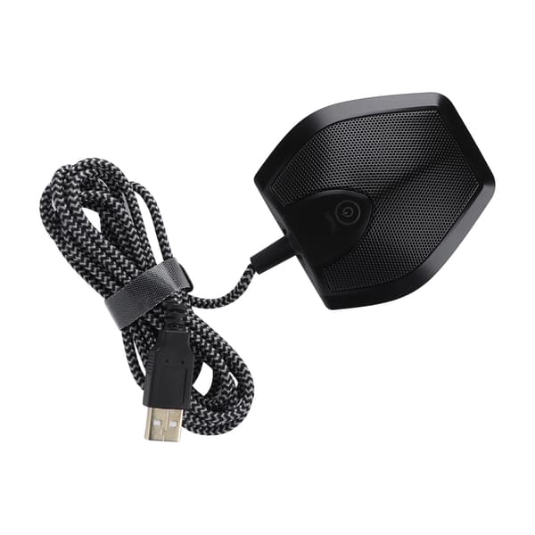 USB-mikrofon med berøringsknap, dobbelt kondensator til video undervisning, konference, gaming, webcast, sort