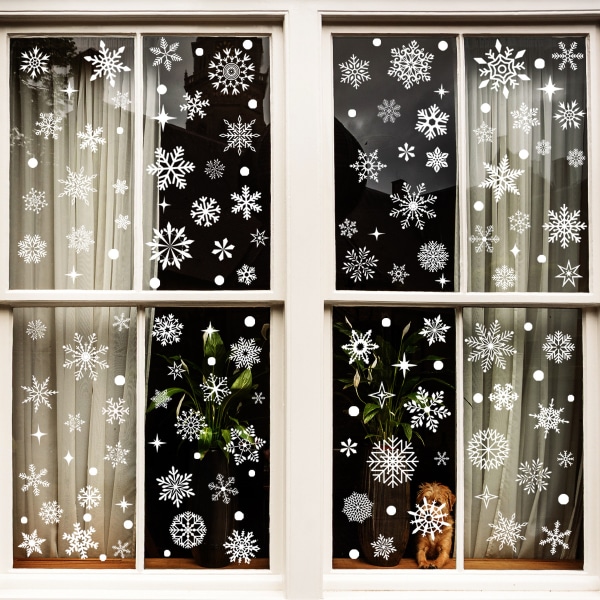 Vindusklistremerker - 9 fantastiske dekorative statiske klistremerker for snøfnugg for å forhindre at fugler kolliderer i vinduene dine