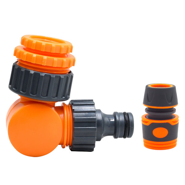 Hagevannslangekranadapter (omformeradapter + 4-punkts gummiert hurtigkobling)
