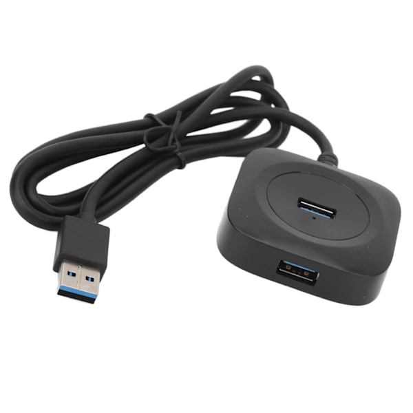USB 3.0 Hub Svart Hög Effekt 4 Portar Samtidigt Användning Stabil Långvarig för Underhållning Kontor