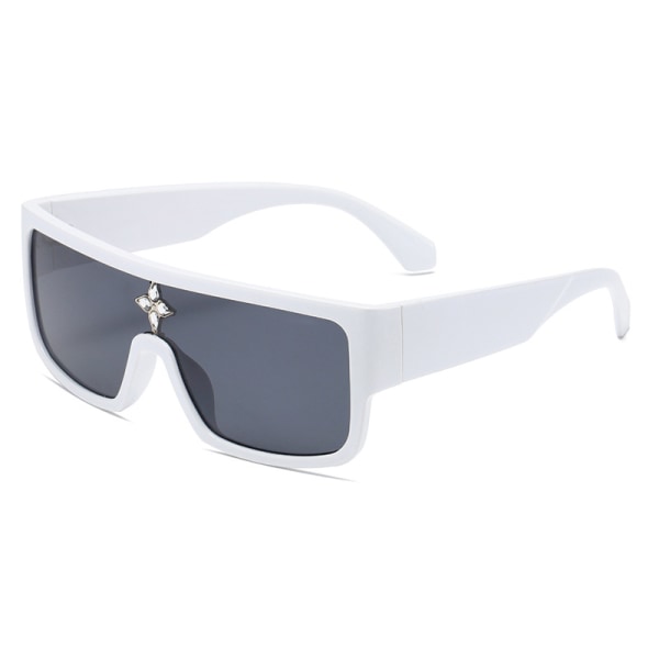 Polariserte solbriller（Hvite）, diamantbriller for menn kvinner Klassiske anti-UV-kjørebriller 80-talls retrodesignsolbriller