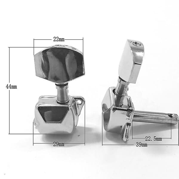 Gitarrsträngsknopp Ackordknapp Strängstämskruvar Stämskruvar Gitarrinstrument Silver 6R
