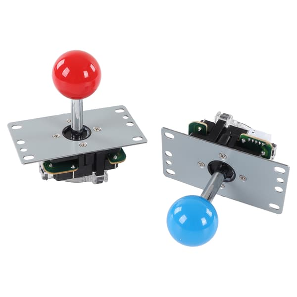 2 Spiller DIY Arkadesett USB Spillkoder Joystick Knapper Sett Blå Rød for Venner Sammenkomst