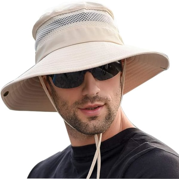 Solhat Mænd Kvinder Vandretur Safari Kasket Udendørs Foldbar Sommer Bucket Hat Anti UV Fisker Hat(A)