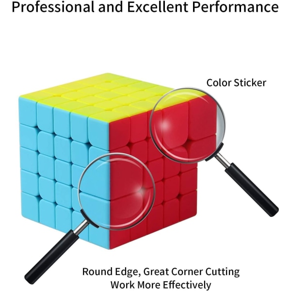 5X5 Speed ​​​​Cube, klistremerkeløs Magic Cube Enkel å spinne og glatt - Spinner raskere enn original