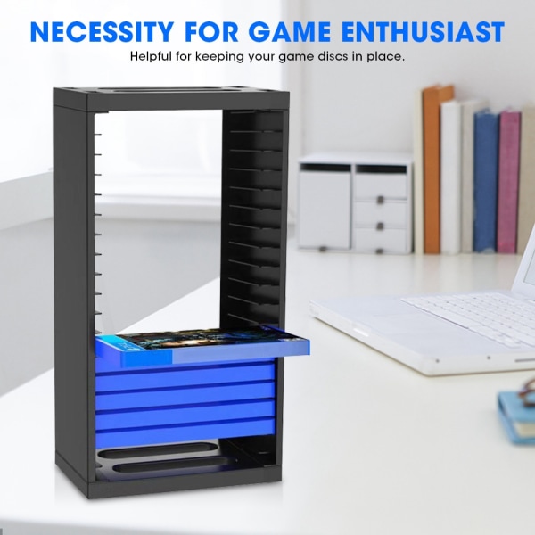 19221 ABS Game Disc Storage Tower Double Layer Hylle Stand Organizer for PS4 Slim Pro