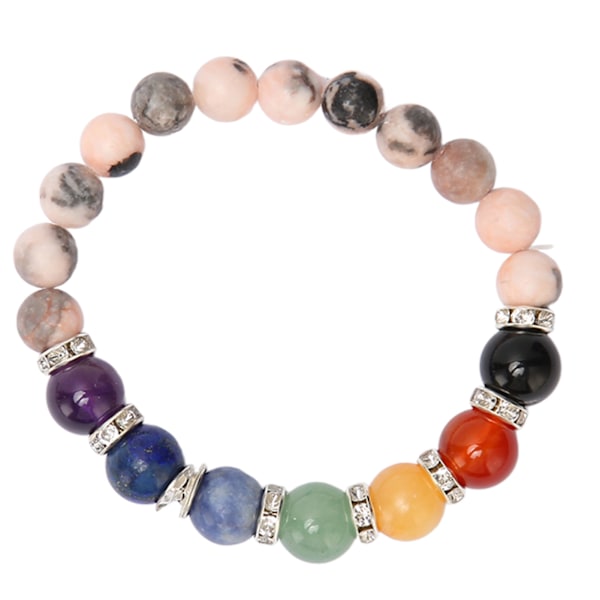 Chakra Armbånd Elastisk Snøre Stressaflastning Afslappende Tæt Forbundet Perle Armbånd til Meditation Fest Healing Pink