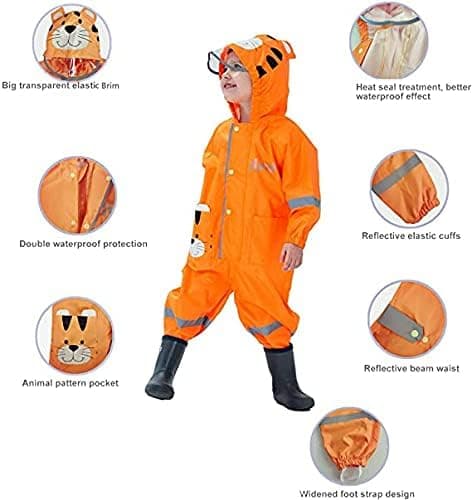 Hette regnjakke for barn, regnjakker for gutter og jenter, unisex poncho